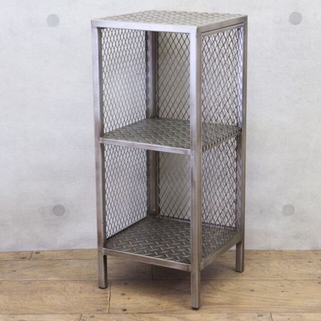 インダストリアル サイドテーブル ガレージ シェルフ インテリア 棚 鉄板