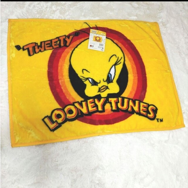 トゥイーティー ブランケット ひざ掛け 防寒 毛布 黄 ルーニー