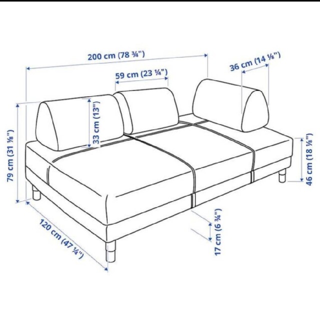 soldout❣️中古✩廃盤✩IKEAフロッテボー FLOTTEBO ソファベッの通販