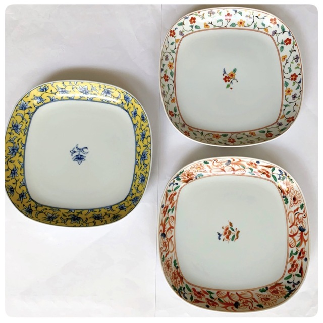 たち吉 - 橘吉 色絵 柄違い 三つ組 中皿 盛り皿 銘々皿 パスタ皿の通販