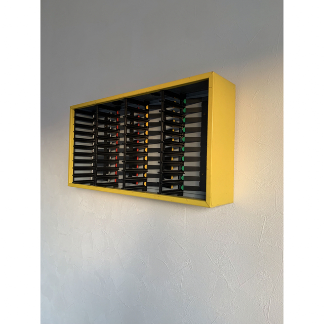 cassette city カセットテープ収納ラック黄色 レトロ ヴィンテージの