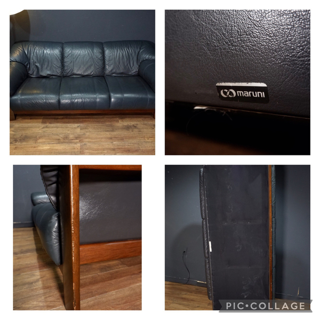 MARNI - 首都圏送無料〜マルニ木工超極上ヴィンテージ本革＋無垢材3人