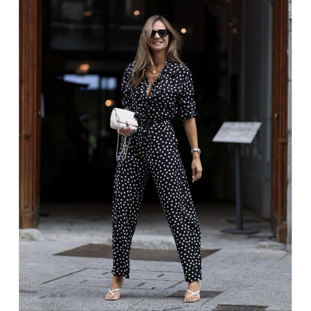 ZARA - ZARA ドットプリントジャンプスーツ LIMITED EDITIONの通販 by