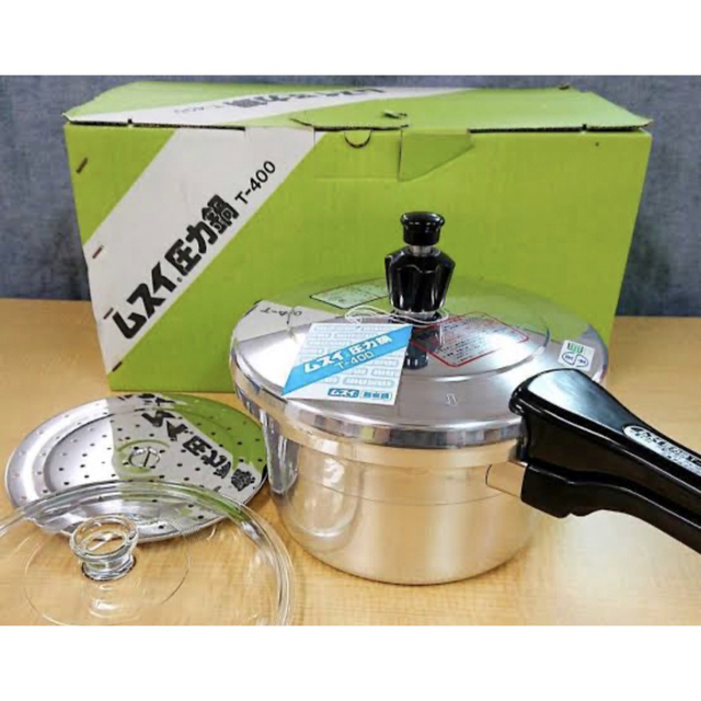 未使用品 送料込み ムスイ圧力鍋 無水鍋 4L 日本食生活改善指導会の