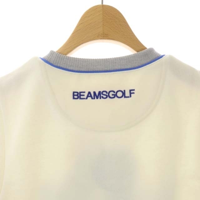 ビームスゴルフ ベスト ロゴ プルオーバー M アイボリー グレー ブルー