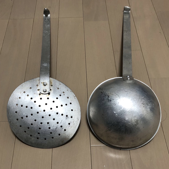 アルミ製 レードル 穴開きレードル 2点フランス アンティークの通販は