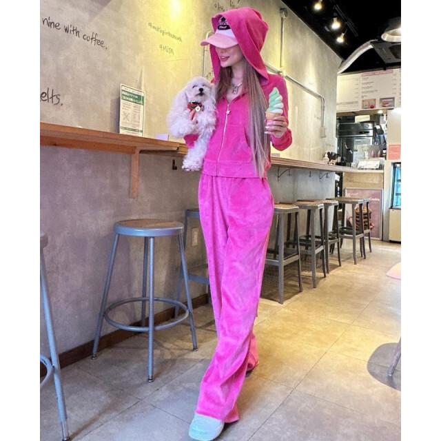 mirror9 - セットアップ ベロア ショッキングピンク 上下の通販 by