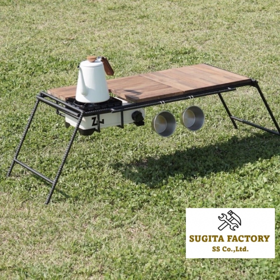 Iwatani - タフまるJr対応アイアンテーブル アイアンレッグ ビルトイン