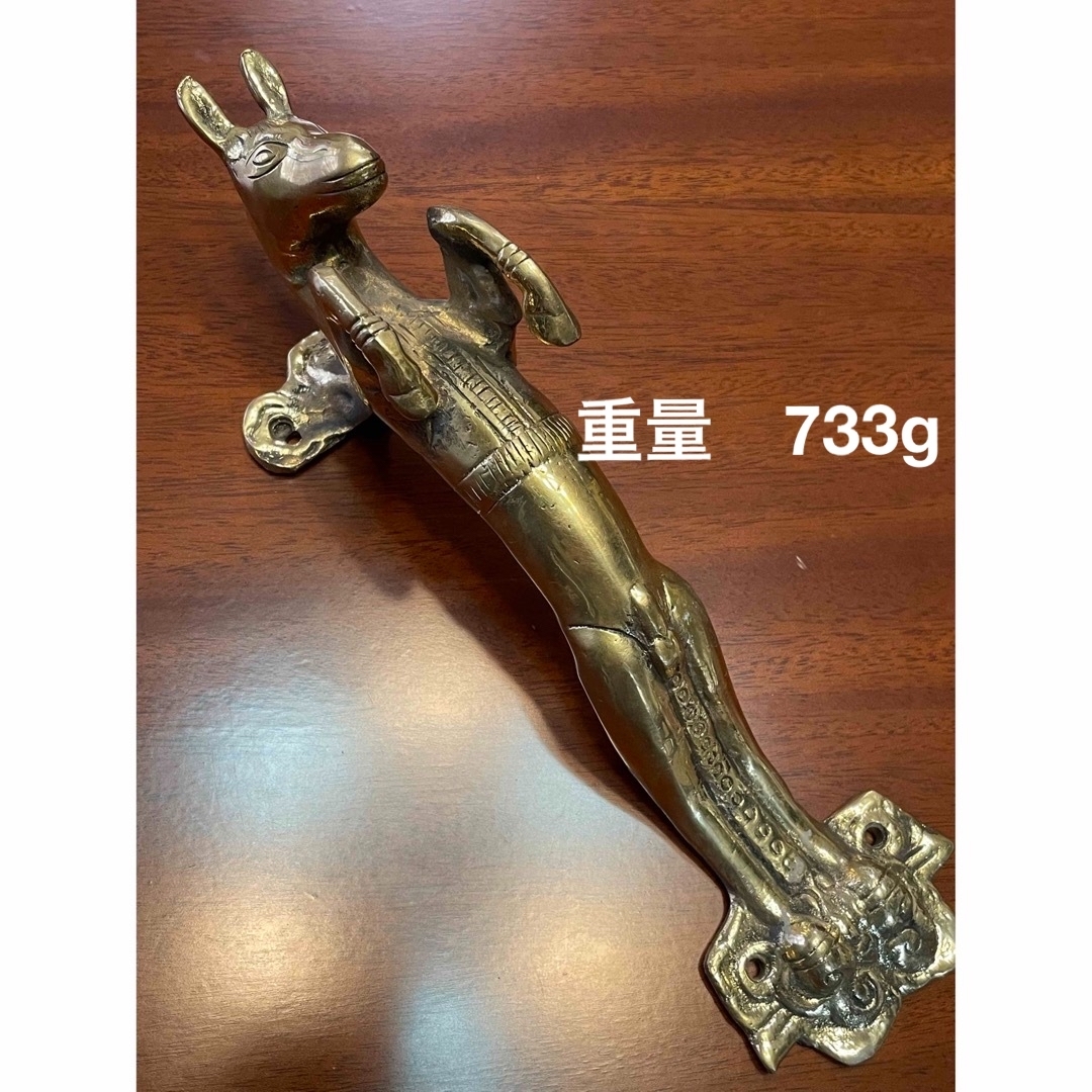 新品 送料無料 アンティーク ドアハンドル チベット密教 馬 約25