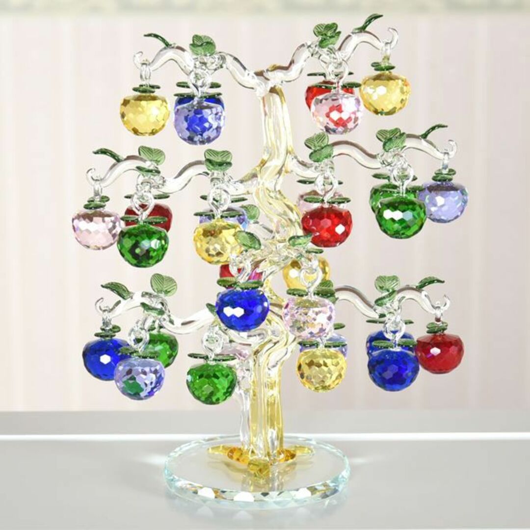 ガラスオブジェ キラキラ林檎の木の通販 by Pinky｜ラクマ