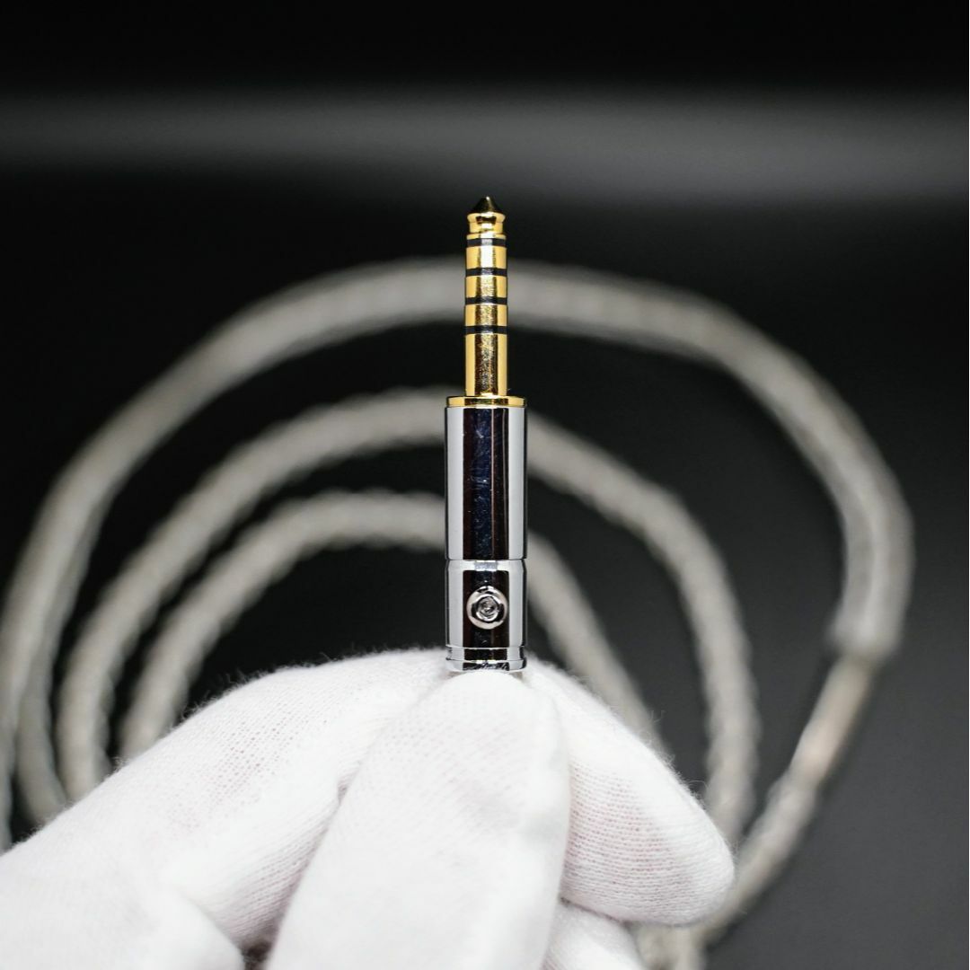 1点のみ】7N粒子単結晶銅銀メッキ リッツ構造ケーブルIE900 4.4mmの