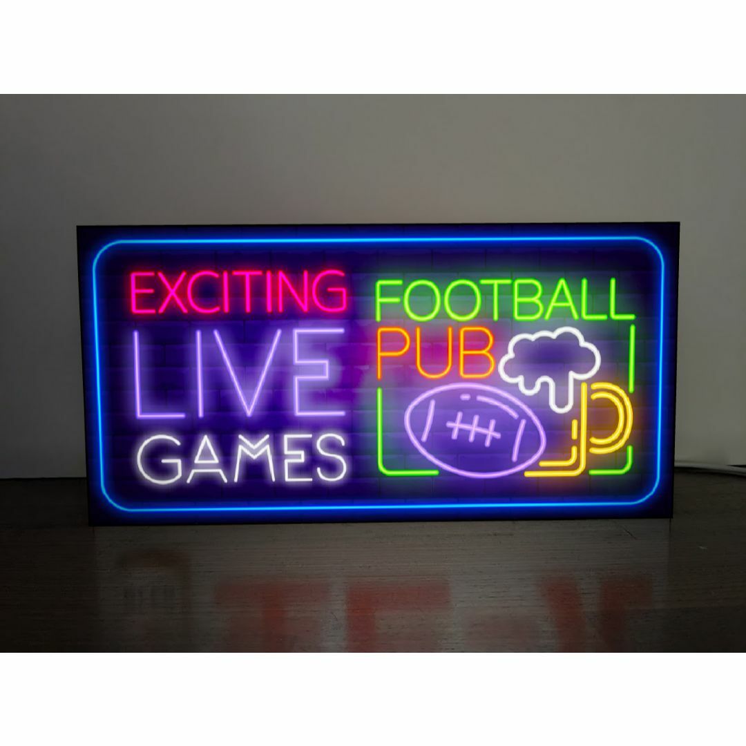 Lサイズ】ラグビー フットボール パブ ビール 看板 置物 雑貨 ライト