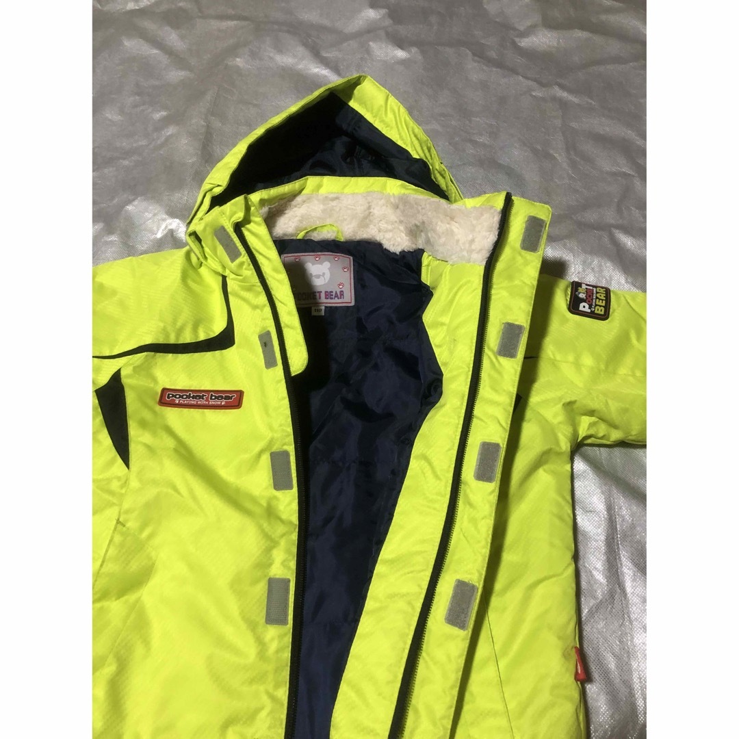 スキーウェア 110センチ 蛍光グリーン色の通販 by 米粉's shop｜ラクマ
