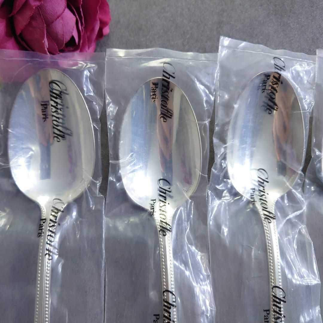 希少 希少 美品 クリストフル マルリー コンソメスプーン 6点 美品
