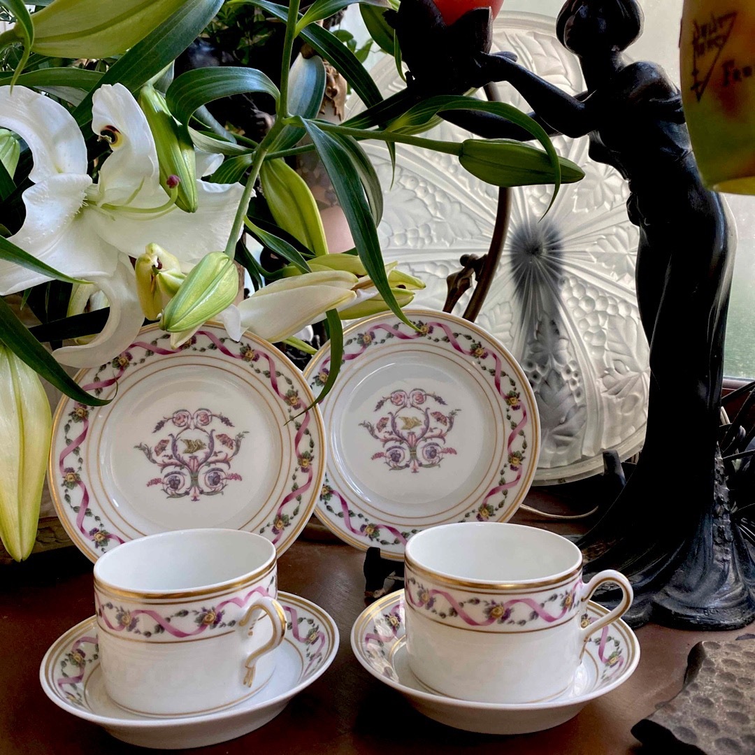 Richard Ginori - ジノリのとても上品で可愛いトリオ2客セットの通販