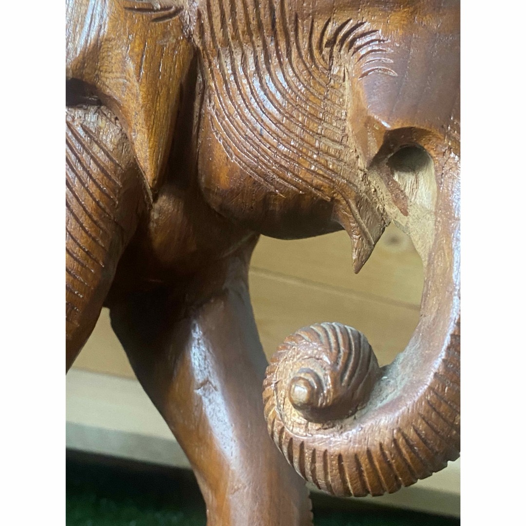 象 木彫 置物 風水 開運 工芸品の通販 by you's shop｜ラクマ