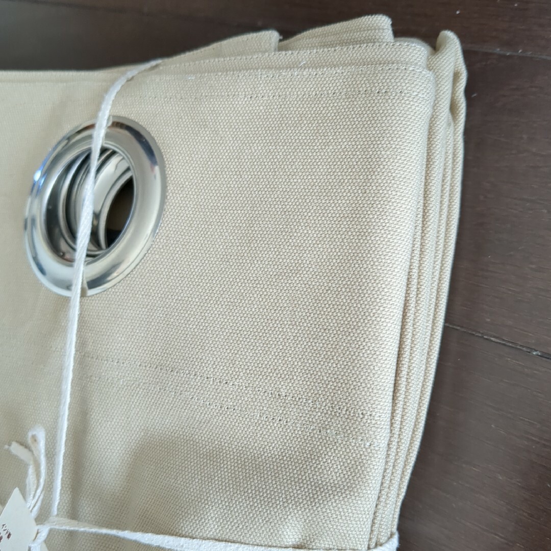 MUJI (無印良品) - 無印良品 綿ハトメカーテン2組セット ベージュ 150