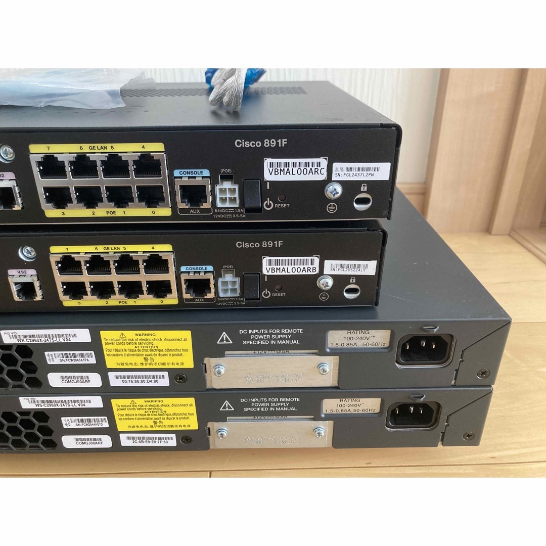 CISCO - 【CCNA、CCNP】4台Cisco891FJ、Catalyst2960Xの通販 by