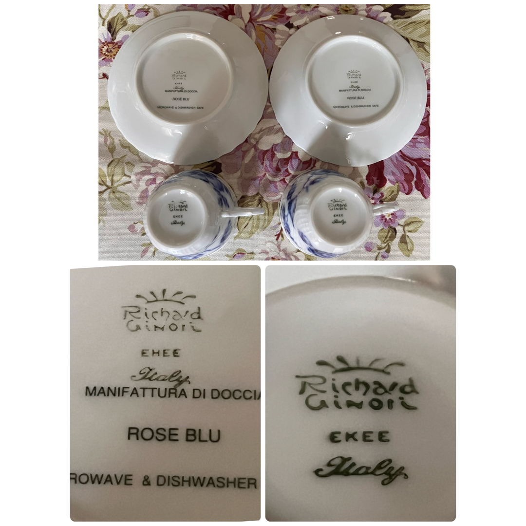 Richard Ginori - 【美品】リチャードジノリ☆ローズブルー☆C/S ペア