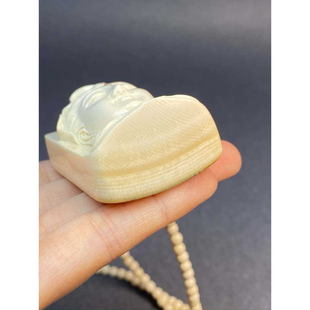 天然マンモス牙美しい手作り彫刻観音菩薩 ネックレスの通販 by 手作り