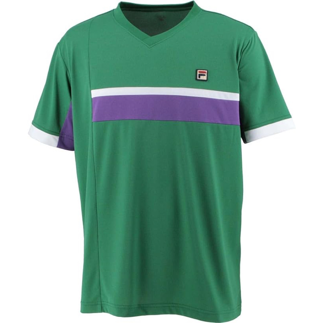 FILA - FILA フィラ テニスウェア 半袖Tシャツ VM5603グリーン メンズM