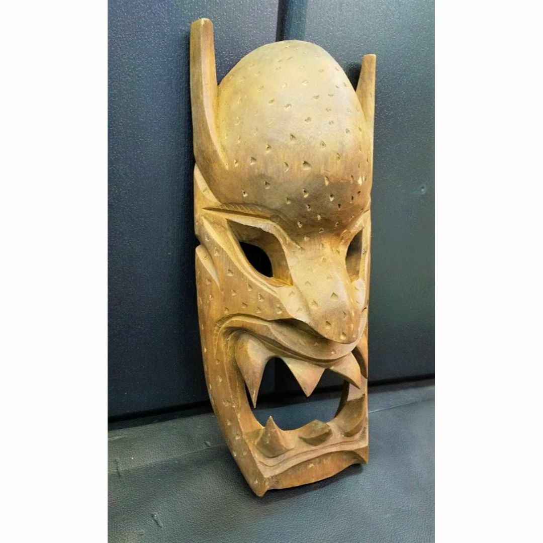 木彫 魔除け お面 約31cmフィリピン 民族工芸 東南アジア 彫刻 伝統