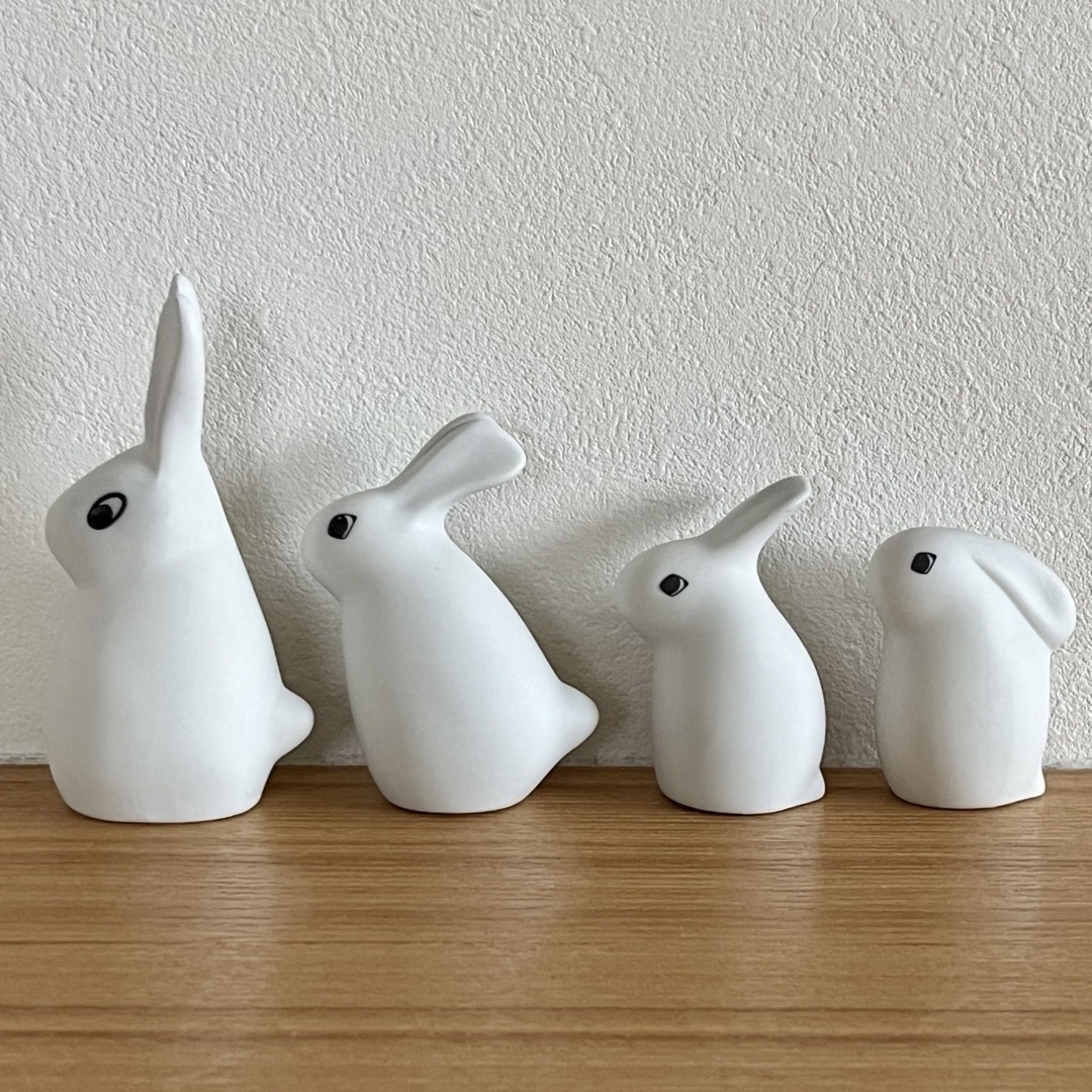 ARABIA - 【廃盤】ARABIA ヘルヤ うさぎの親子の置物 全種類 4点セット
