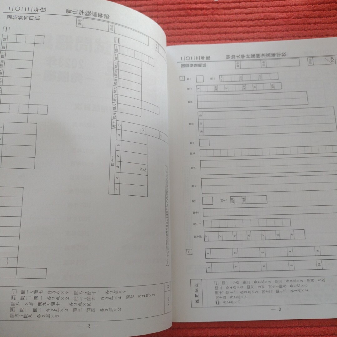 高校入試問題集 国語 2023年発展編 問題 解答用紙 解説付き 早稲田