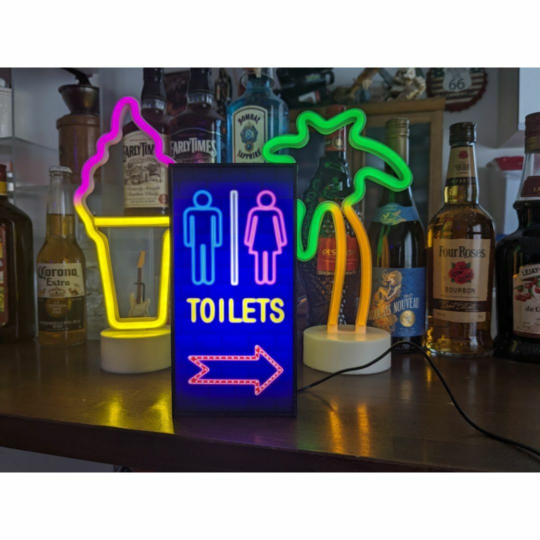 トイレ 手洗い 便所 レストルーム サインランプ 看板 置物 雑貨 ライト