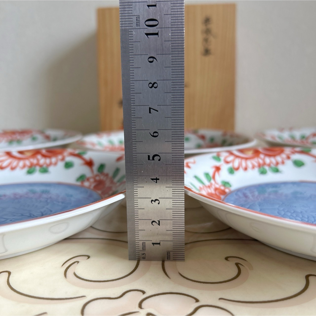たち吉 - たち吉 赤絵 染付花鳥彫 中皿揃 5枚セット 和皿 和食器 橘吉