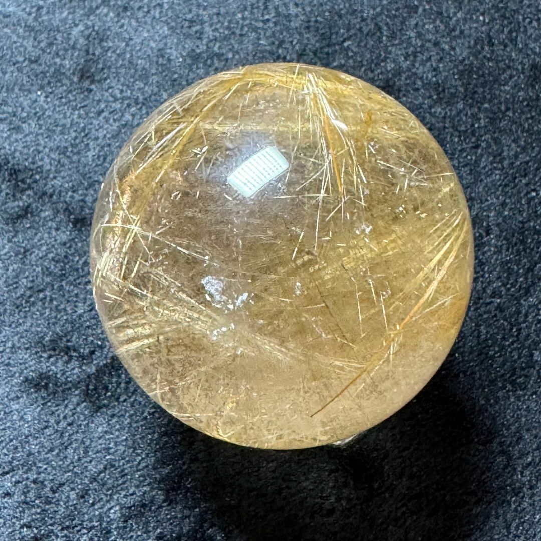 金運アップ◇ゴールドルチルクォーツ◇丸玉 約43.9㎜の通販 by 天然石