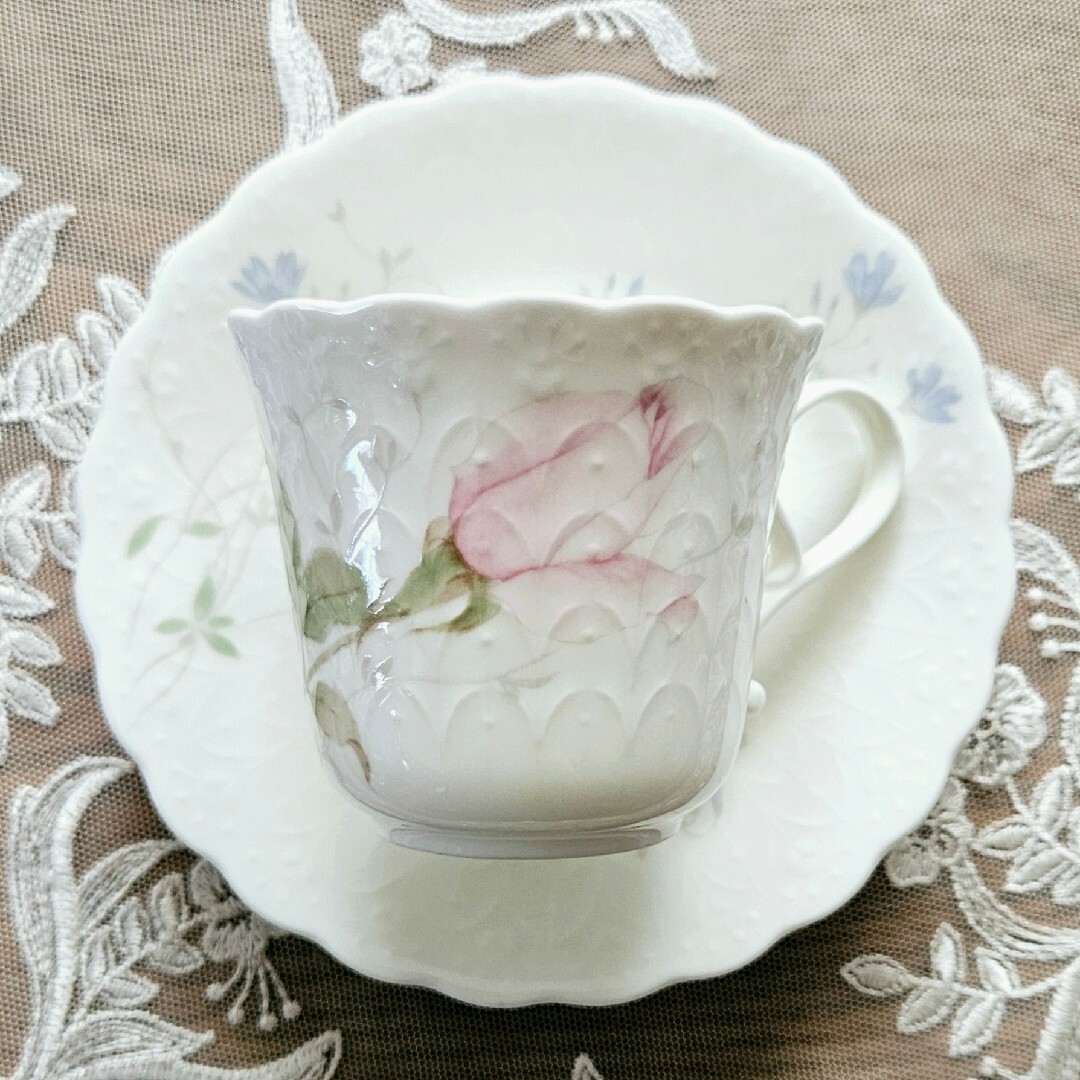 NARUMI - ナルミ シルキーホワイト エイプリルローズ カップ&ソーサー