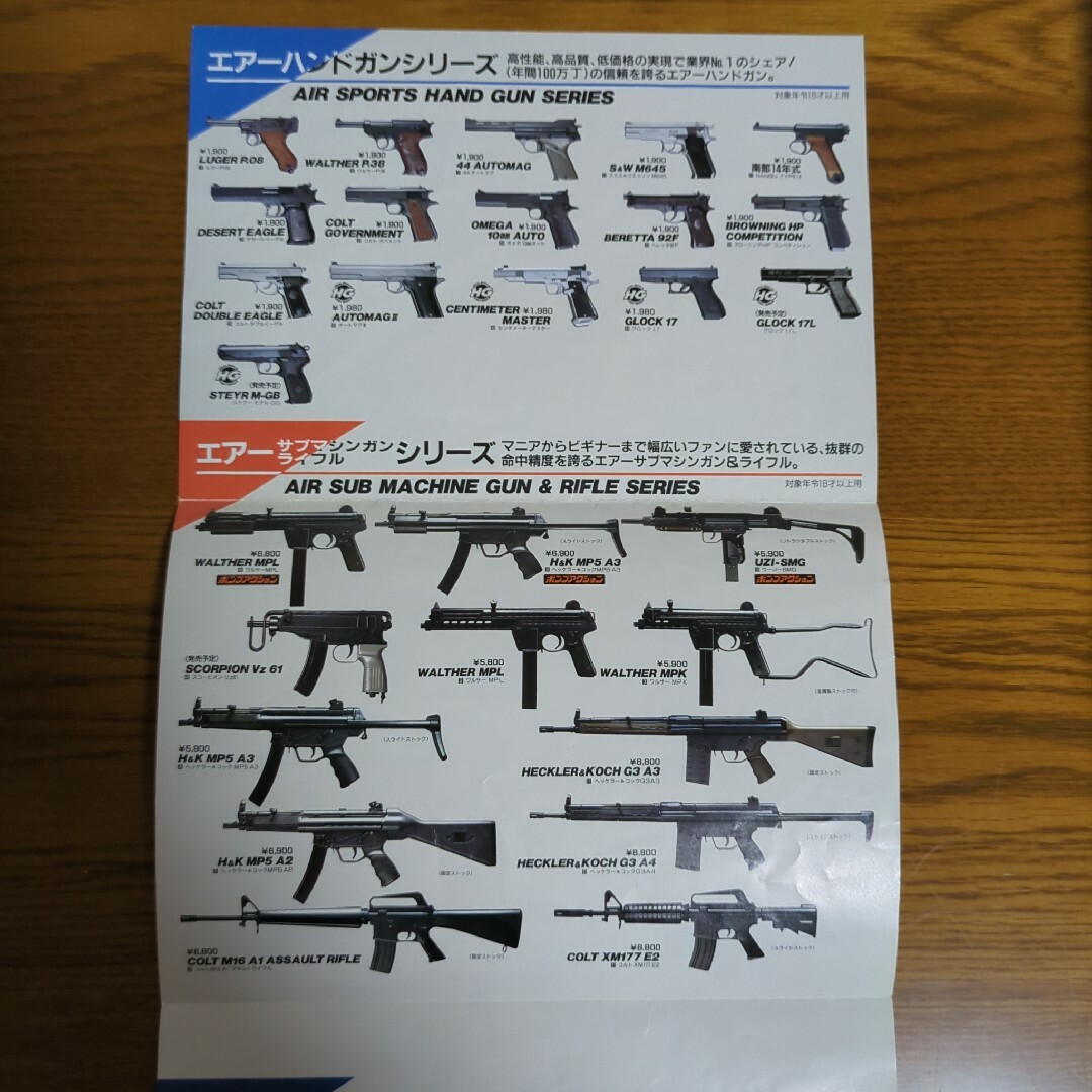 東京マルイ - カタログ 東京マルイ TOKYO MARUI GUN LINE UP 約25年前