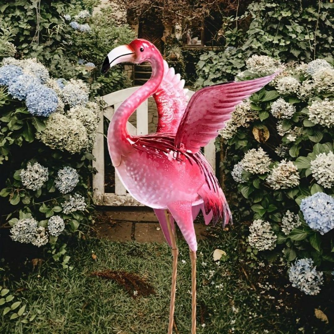 オブジェ 置物 ガーデンオーナメント フラミンゴ 鳥 ガーデニング 庭