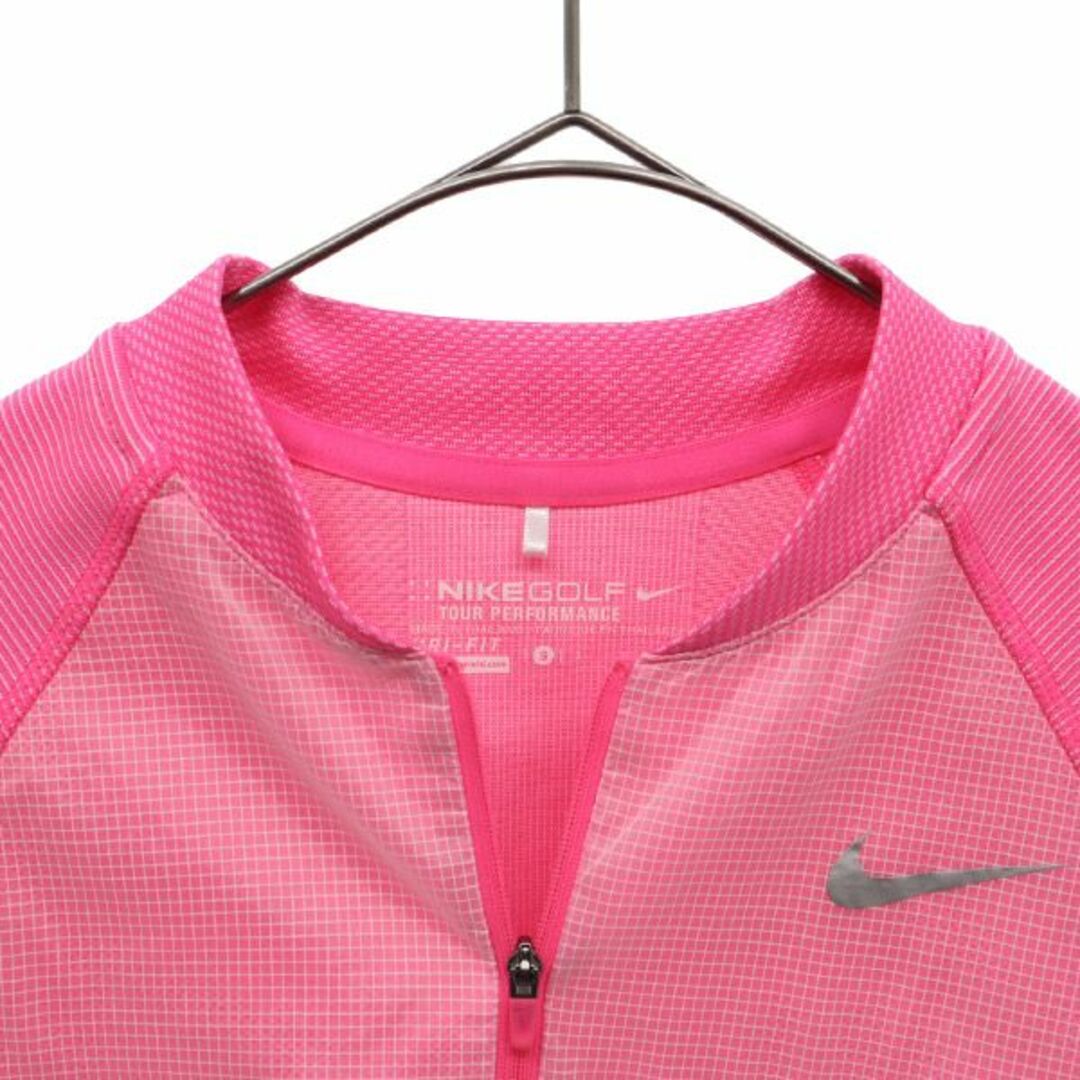 NIKE - ナイキ ゴルフ 長袖 ハーフジップ シャツ S ピンク NIKE