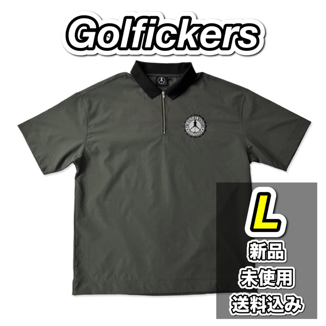 新品/完売品】Golfickers 半袖ジップシャツ L オリーブ 送料込みの通販