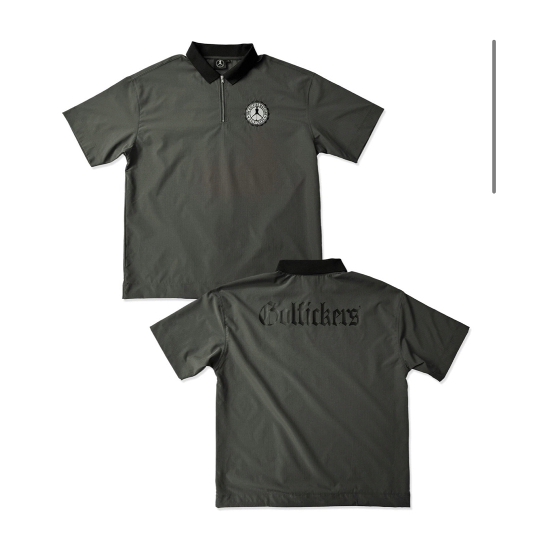 新品/完売品】Golfickers 半袖ジップシャツ L オリーブ 送料込みの通販