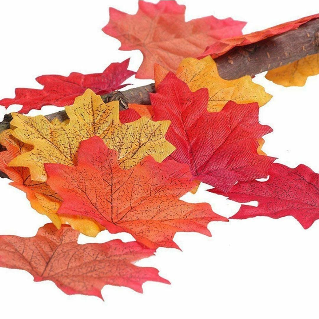 人気商品】500枚 人工紅葉 紅葉の造花 カエデの葉 もみじ 装飾 用 造花