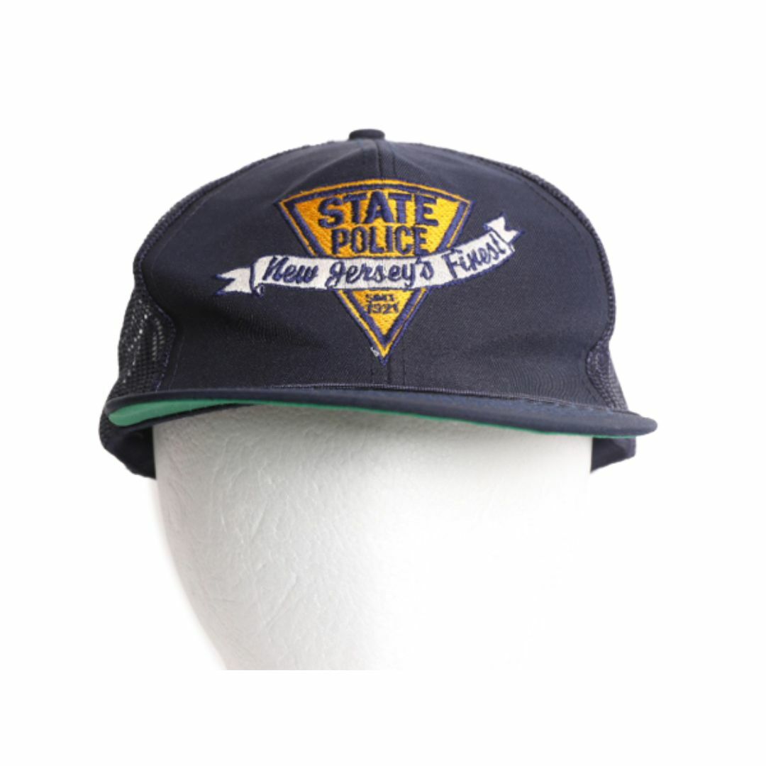 デッドストック 80s ポリス 刺繍 メッシュ ベースボール キャップ 帽子
