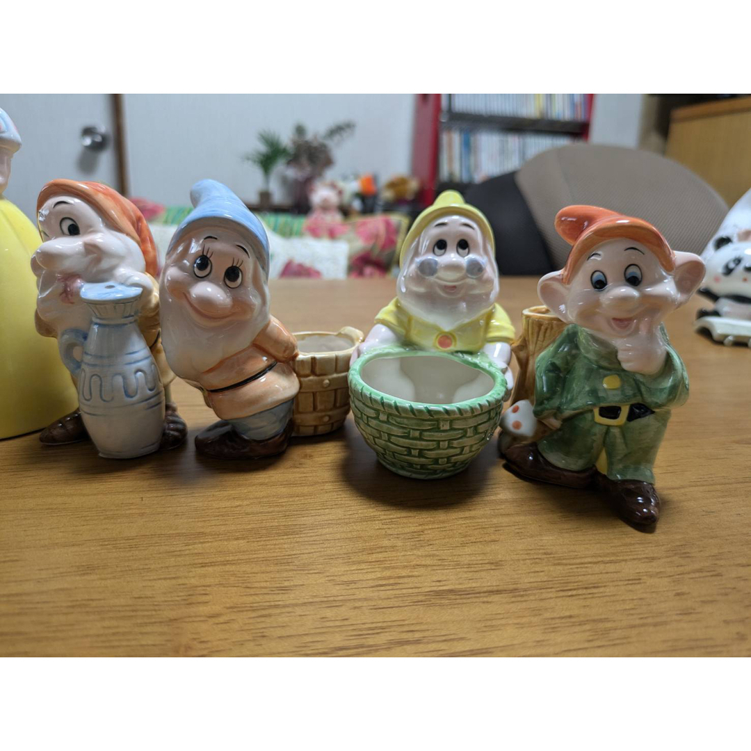 東京ディズニーランド 7人の小人 白雪姫 調味料入れ 陶器 8点セットの