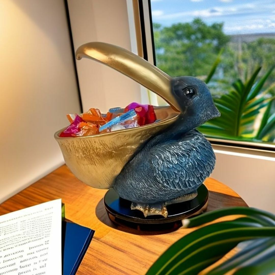 小物入れ 鍵置き 置物 インテリアトレイ オブジェ ペリカン トリ 鳥
