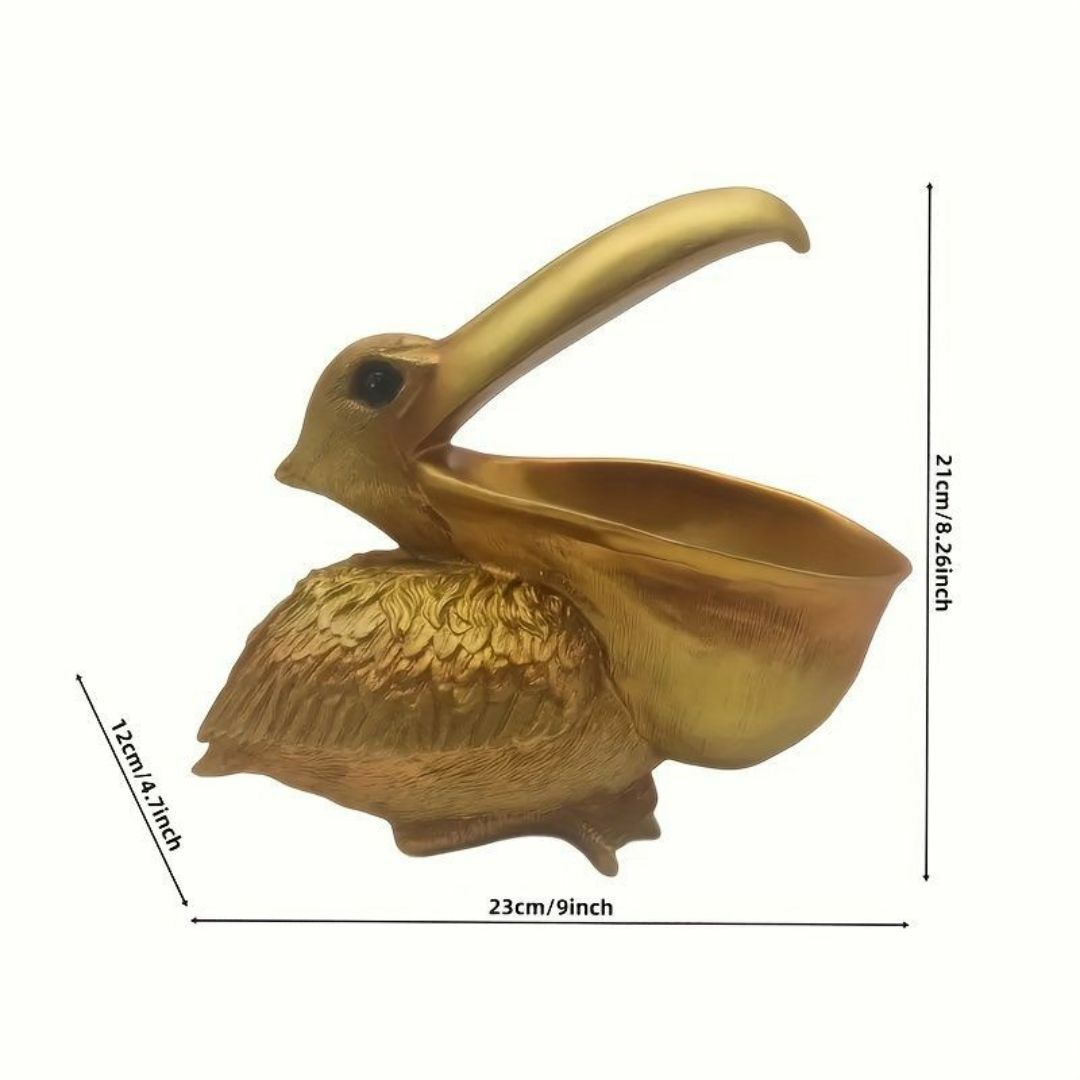 小物入れ 鍵置き 置物 インテリアトレイ オブジェ ペリカン トリ 鳥