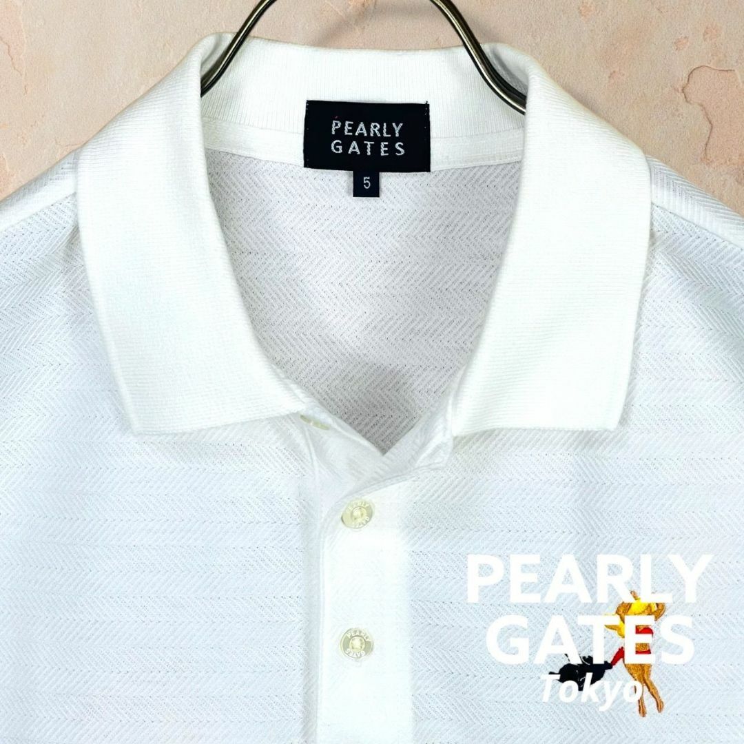 PEARLY GATES - 【パーリーゲイツ】PEARY GATES ポロシャツ 半袖 白
