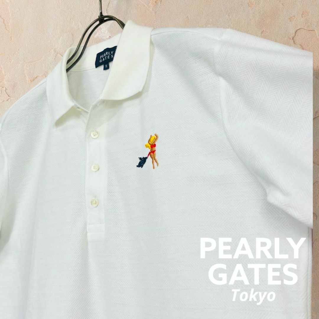 PEARLY GATES - 【パーリーゲイツ】PEARY GATES ポロシャツ 半袖 白