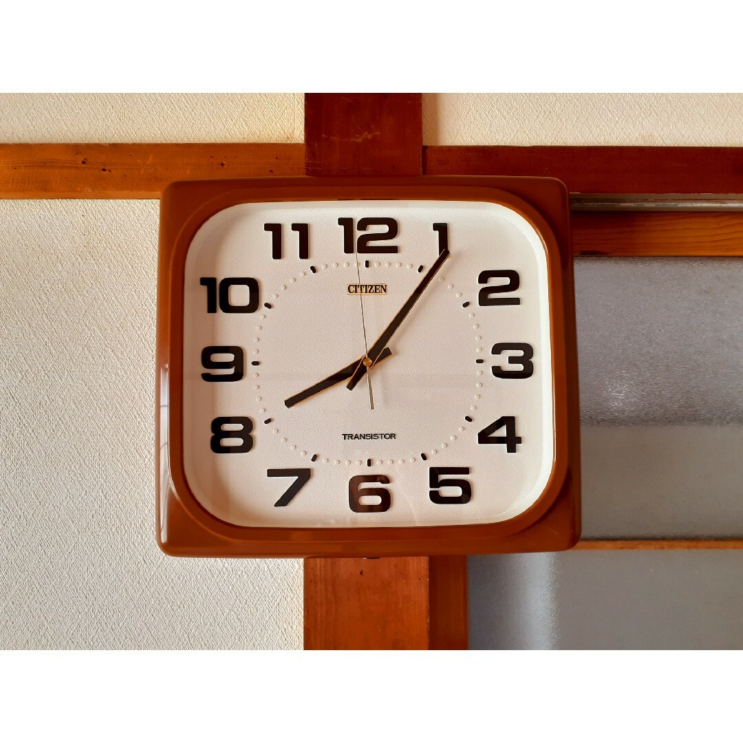 70's CITIZEN 掛け時計 ミッドセンチュリー ビンテージ ブラウン