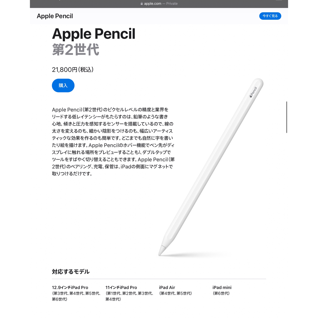Apple - 未使用 未開封 Apple Pencil 2 アップル ペンシル 第2世代＿M