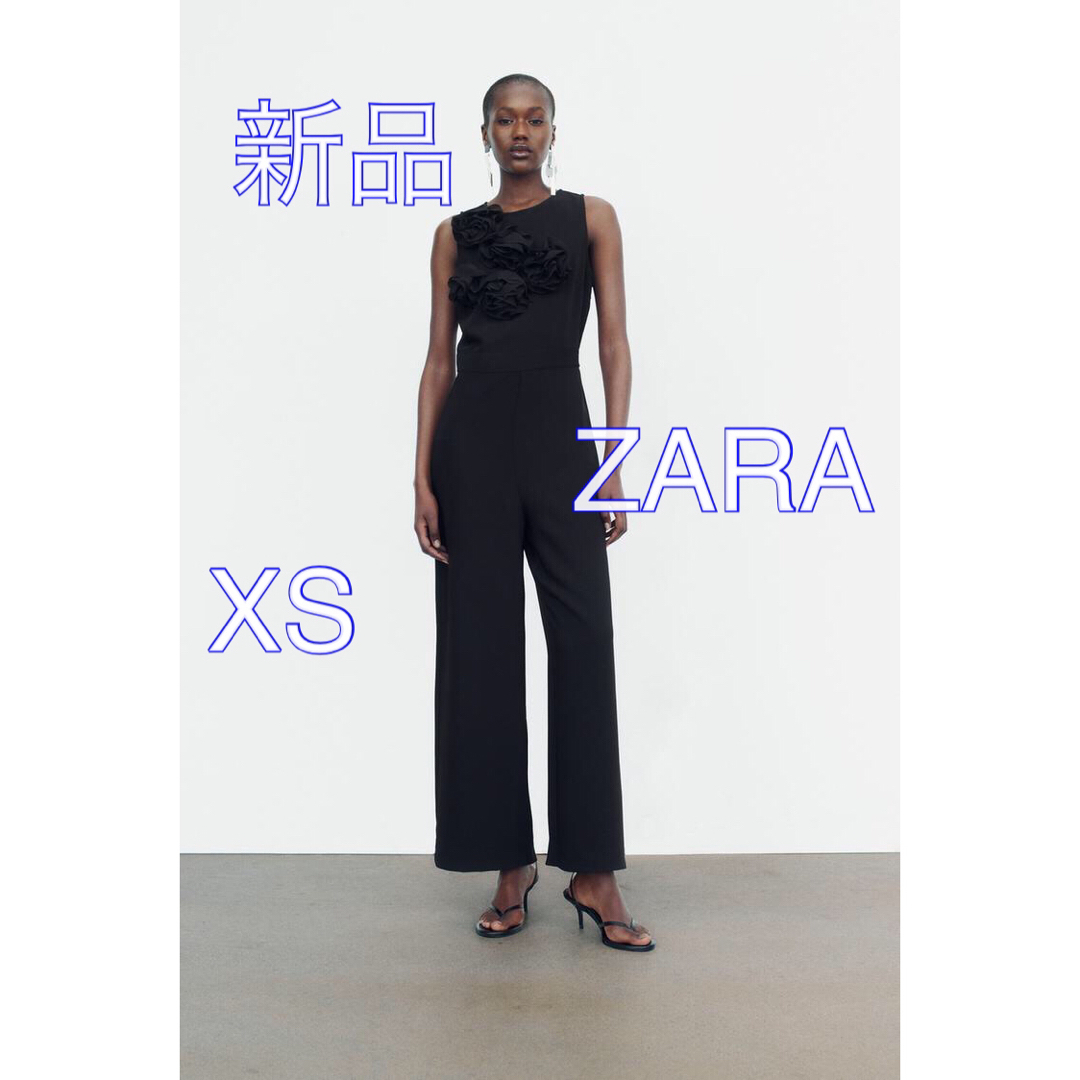 ZARA - 新品ZARA テクスチャー フラワー クレープジャンプスーツの通販