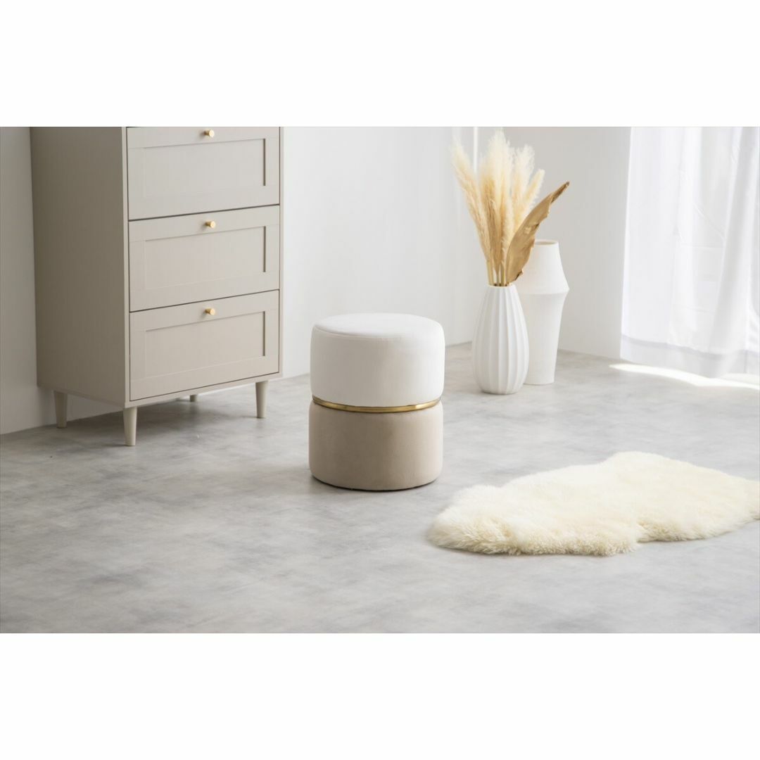 IN ST ANA 収納スツール アイボリー＊グレー（ベージュ）