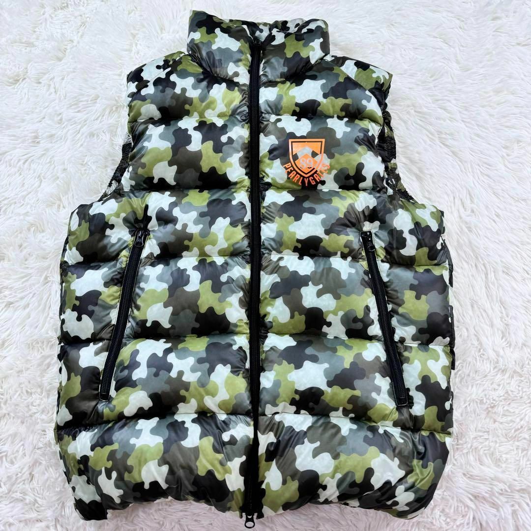 希少ムータマリン ダウンベスト 迷彩 カモフラ ロゴワッペン PEARLY