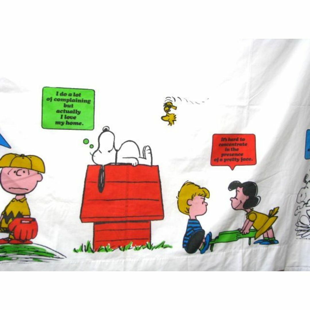 SNOOPY - ＠美品 ビンテージ スヌーピー ポリ&コットン フラットシーツ